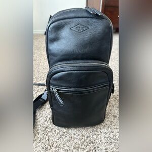 Fossil Black Leather Belt Bag